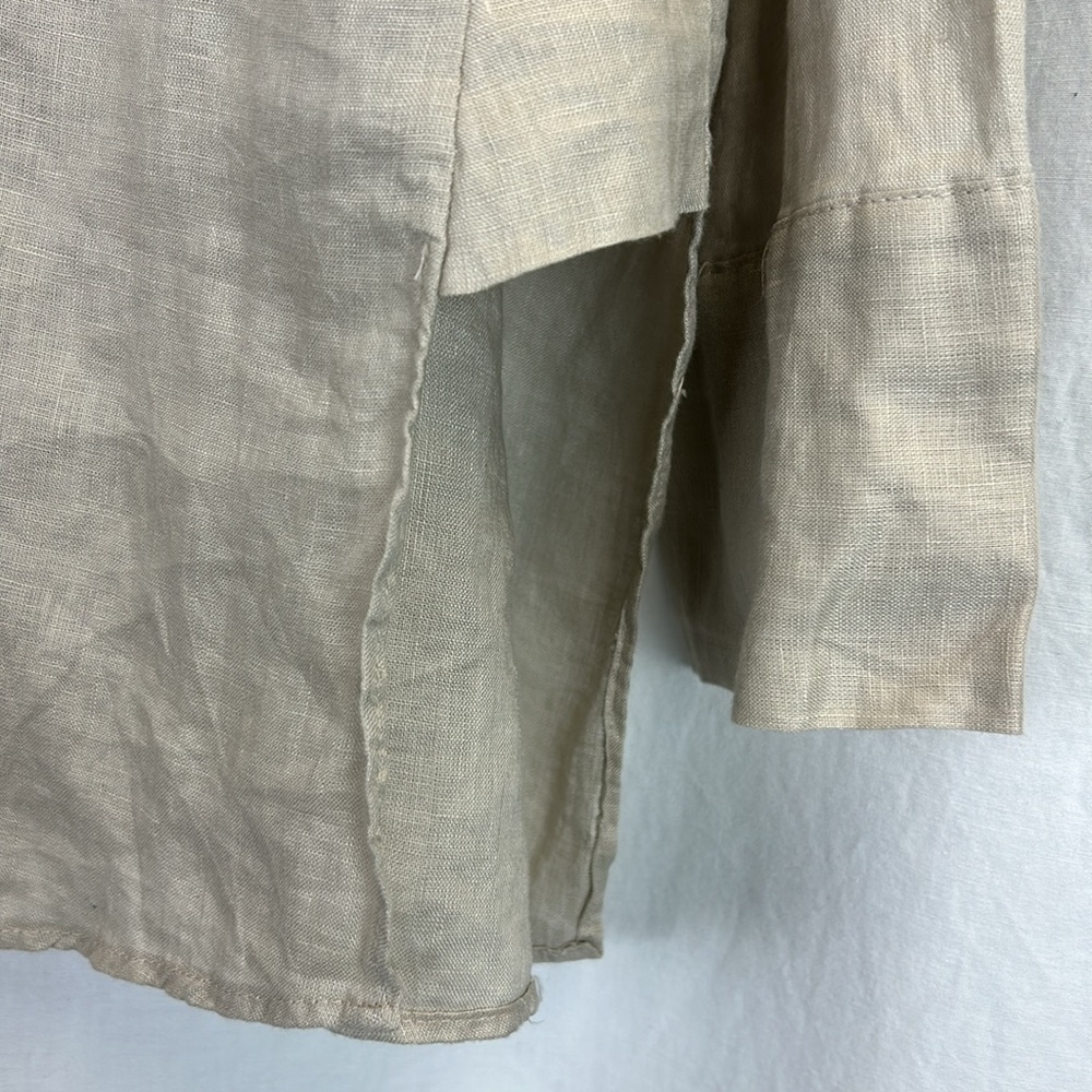 Nwt Zara 100% Linen Button-Down Asymmetrical Shir… - image 6